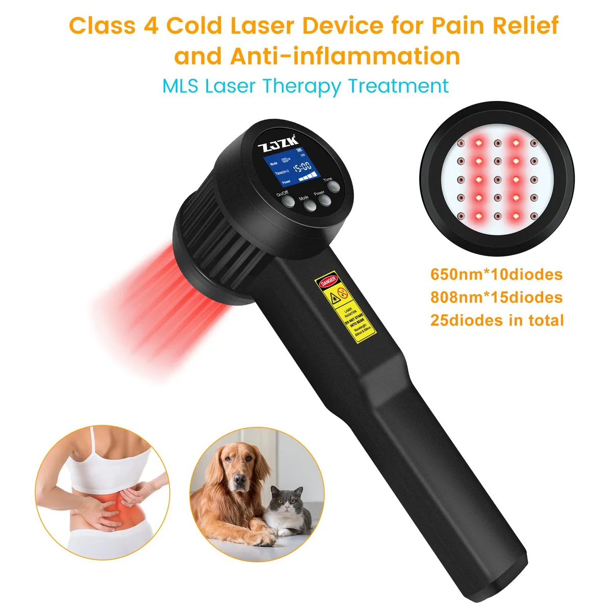 ZJZK ZJZK LRP5000-1126 Cold Laser Therapy Device 650nm 10 808nm 15 Home Health Care — product photo