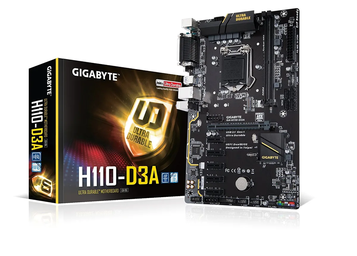 GIGABYTE GIGABYTE GA-H110-D3A rev 1.0 LGA 1151 Intel motherboard — product photo
