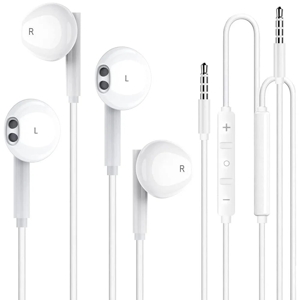 No Sew No Sew 2 Pack 3.5mm Wired In-Ear Headphones White — product photo
