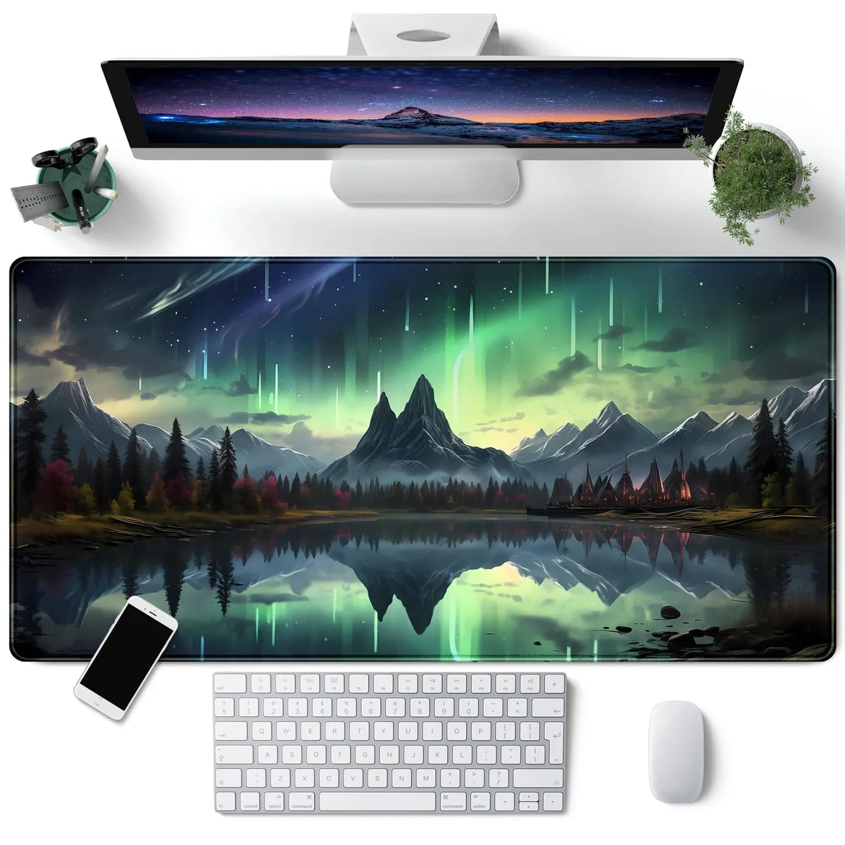 KEHIPI KEHIPI SBD-40X80CM Northern Lights Desk Mat 31.5 x 15.7 in — product photo