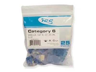 ICC ICC IC107L6CBL Category 6 RJ45 Connector Blue 25 Pack — product photo