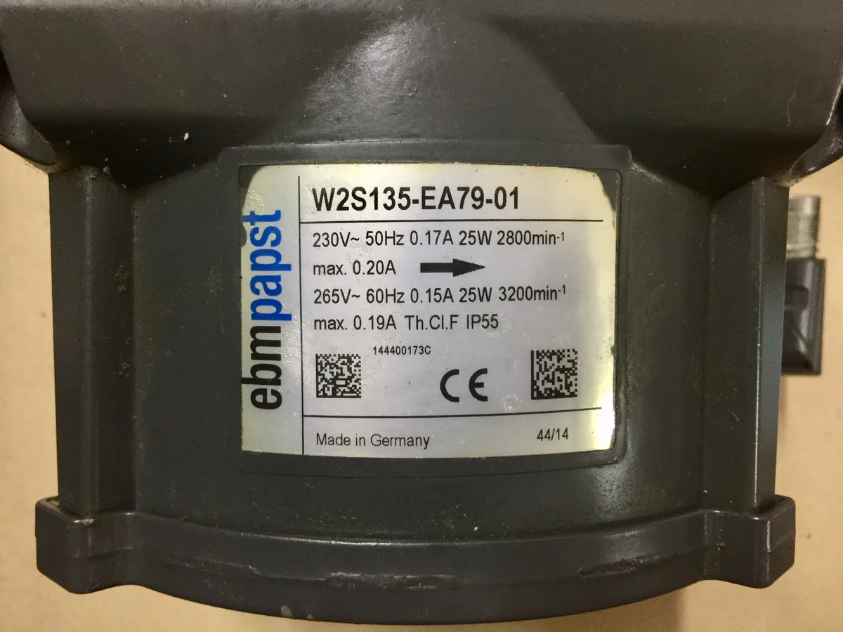 Fans Fans W2S135-EA79-01Motor industrial cooling fan 25W 230/265V 0.17A 135mm 2800 rpm — product photo