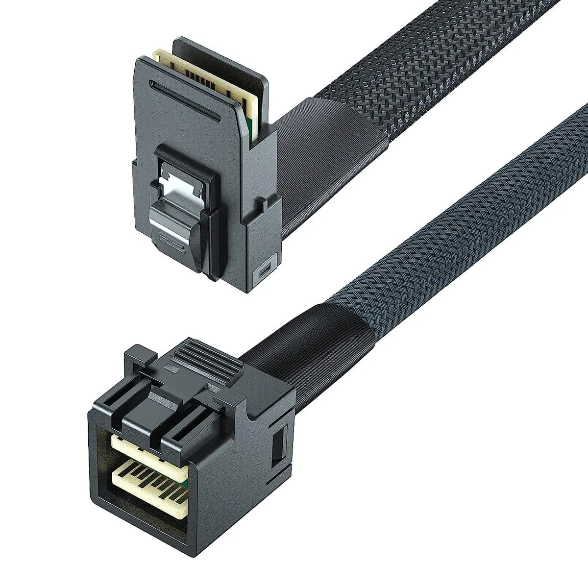 Vszerda Vszerda 12G Mini SAS HD SFF-8643 to SFF-8087 Cable Straight to Right Angle 1m 36 Pin with Sideband 100 Ohm — product photo