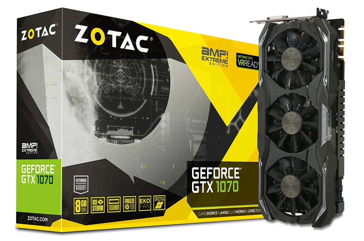 ZOTAC ZOTAC GeForce GTX 1070 AMP! Extreme 8GB graphics card — product photo