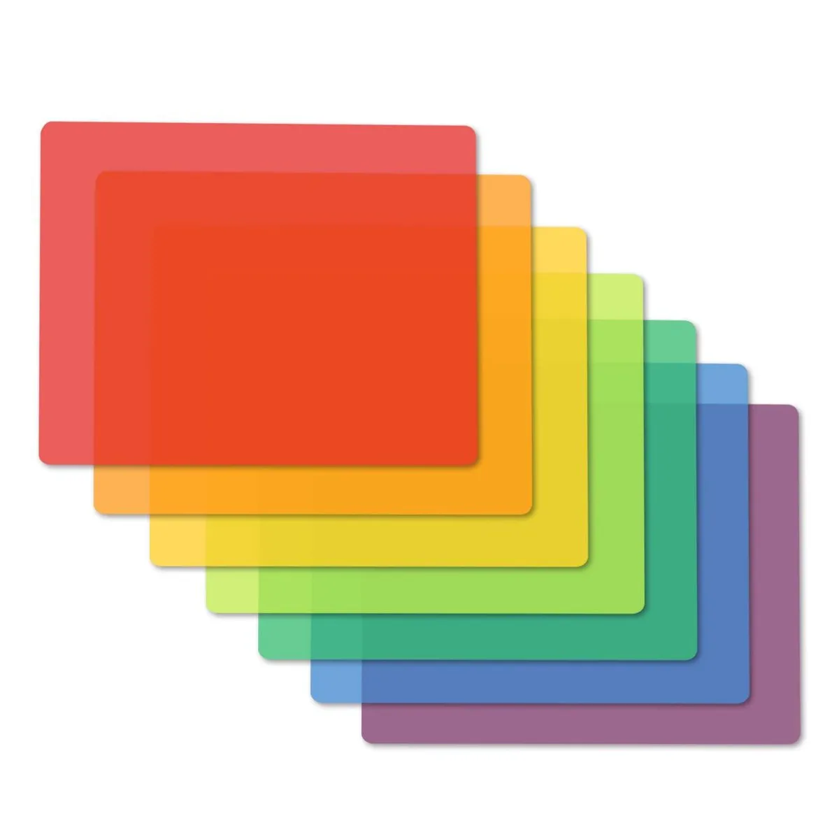 Fotouzy Flexible Cutting Mats Set of 7 15x11.7 in 7 Translucent Colors — product photo