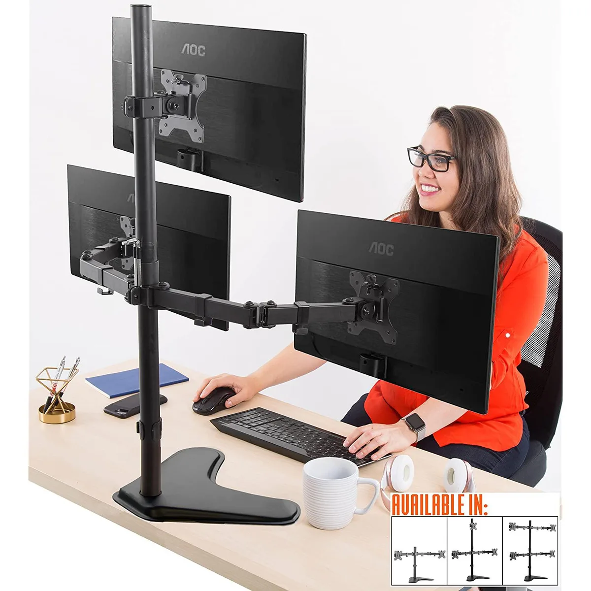 Stand Steady Stand Steady Freestanding Triple Monitor Stand 13-32 Inch monitor accessory — product photo