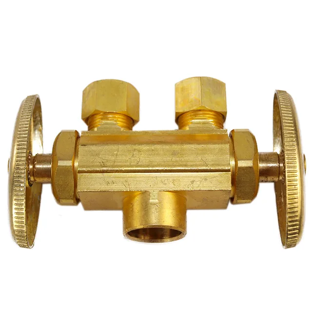 Wal-Rich Wal-Rich 4220804 Sweat &amp; Compression Dual Shut Off Valve Stop bath faucet part — product photo