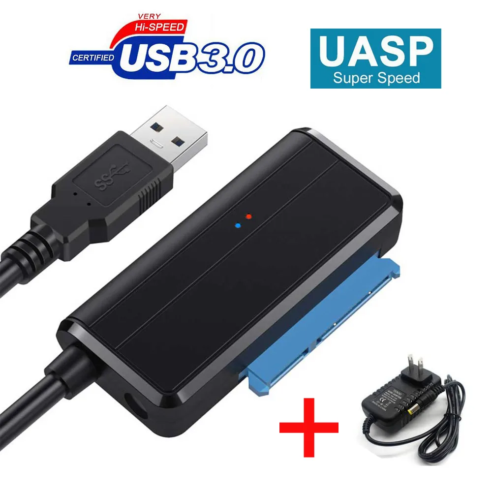 Jansicotek Jansicotek USB 3.0 to SATA 22-pin adapter cable Black — product photo