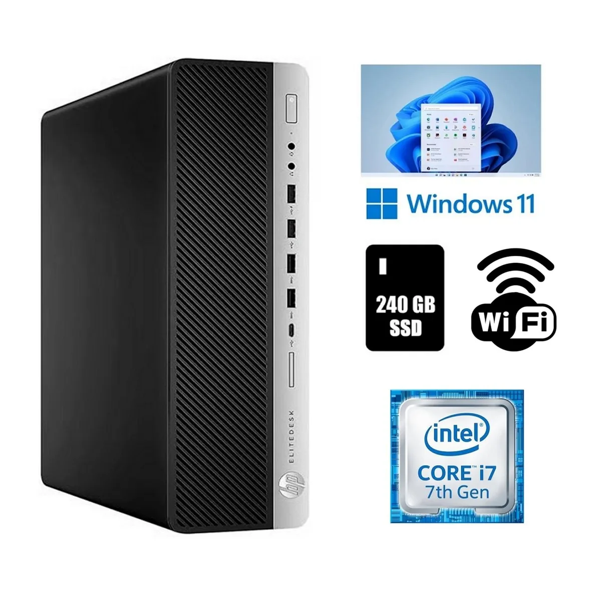 HP HP EliteDesk 800 G3 SFF i5-7500 16GB DDR4 240GB SSD Windows 11 Pro — product photo