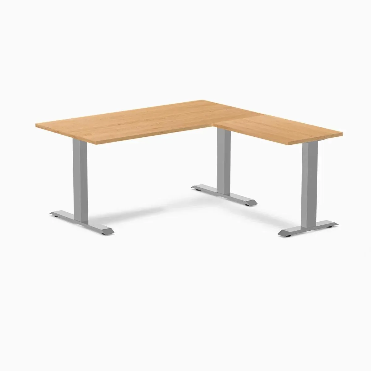 Desky Desky Zero Hardwood L-Shape Office Desk Maple 60 x 30 x 62 x 20 in Gray — product photo