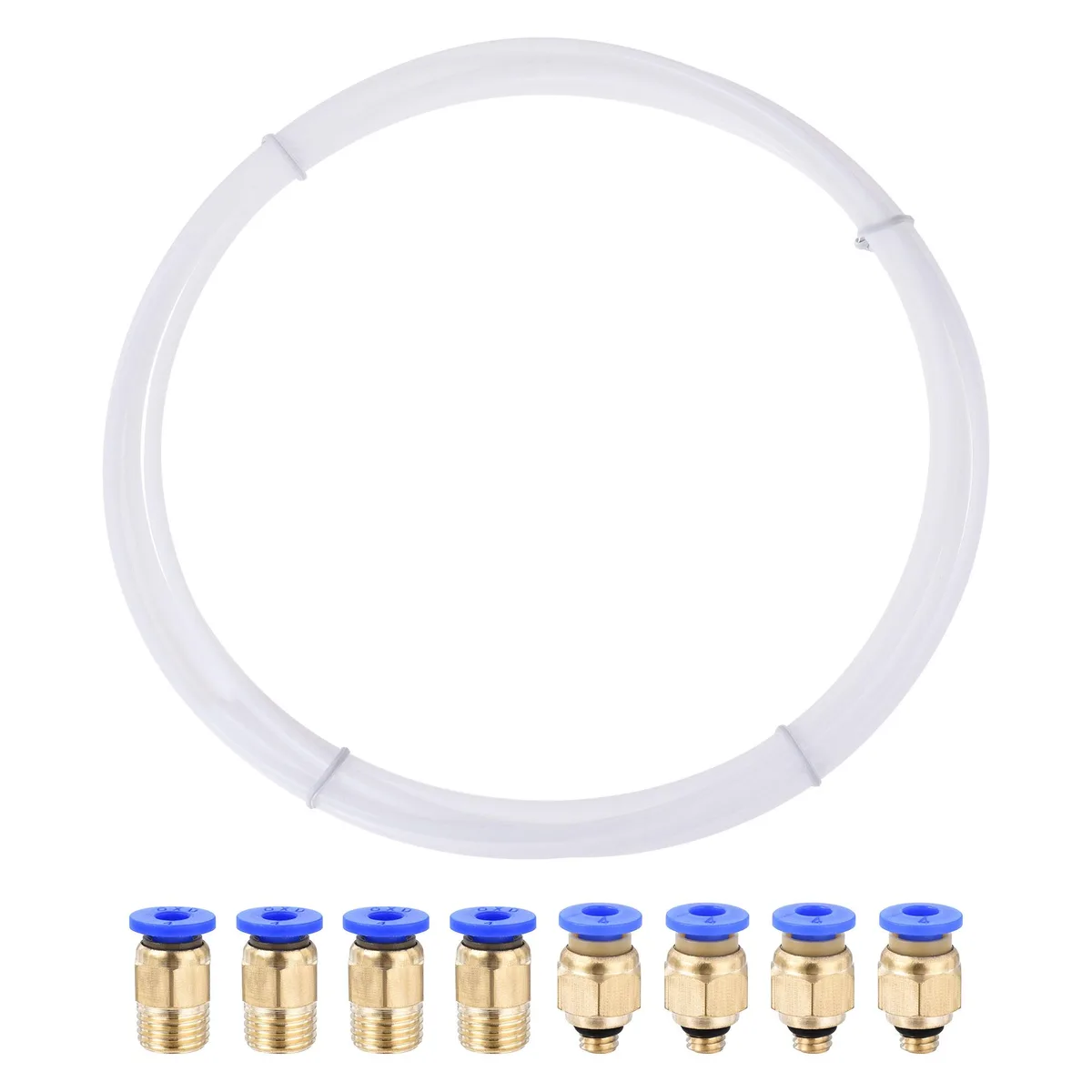 Unique-Bargains Unique-Bargains PTFE Air Hose 4mm OD 4M White M5 M10 Fittings — product photo