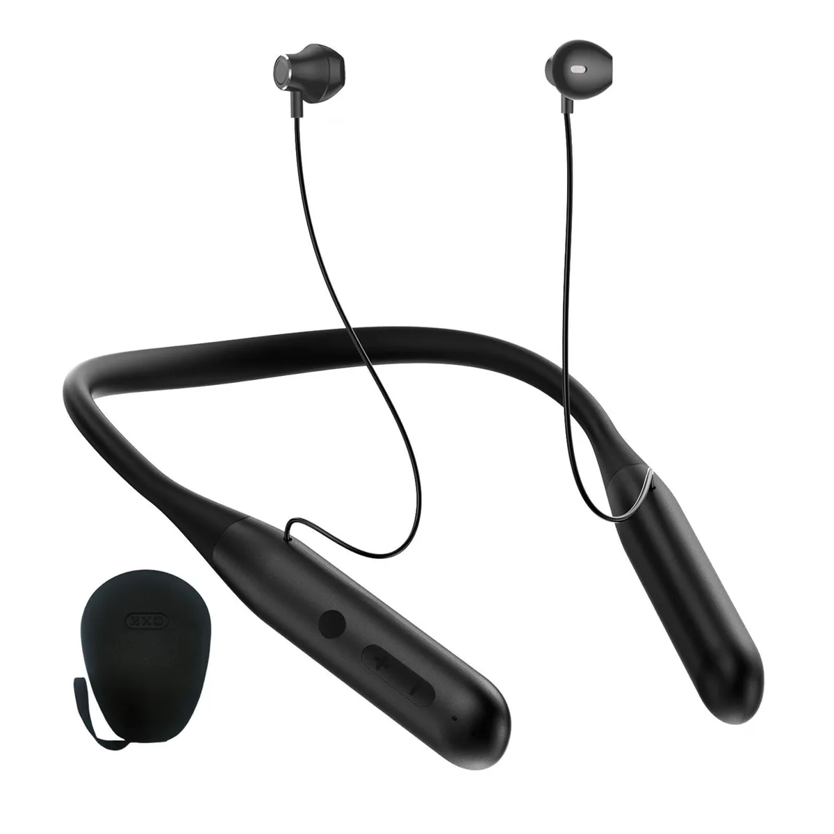 No Sew No Sew Q20P Neckband Headphones 100h Bluetooth 5.3 14mm IPX5 Black — product photo