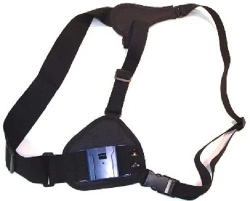 Adjustable shoulder harness with clip for Vocollect voice pickers