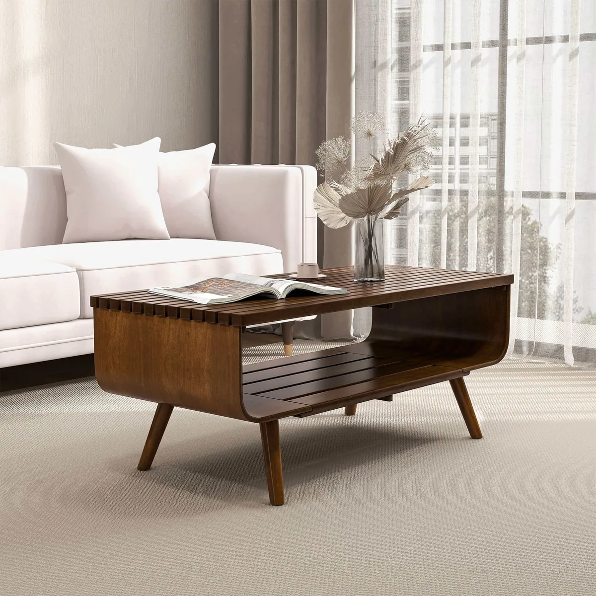 tuphen tuphen Vena Coffee Table Walnut Brown Solid Wood — product photo