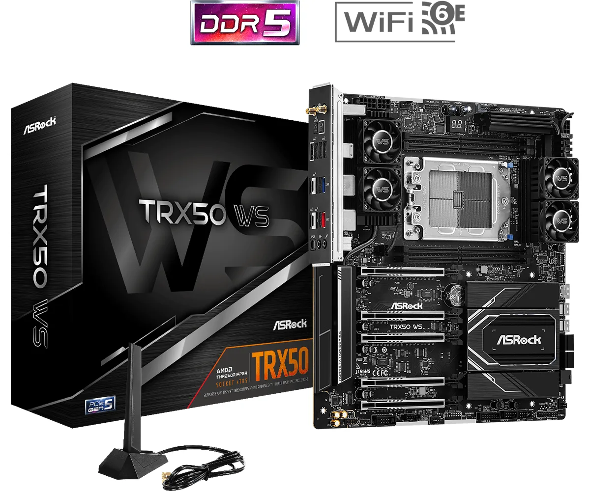ASRock ASRock TRX50 WS server motherboard sTR5 DDR5 — product photo