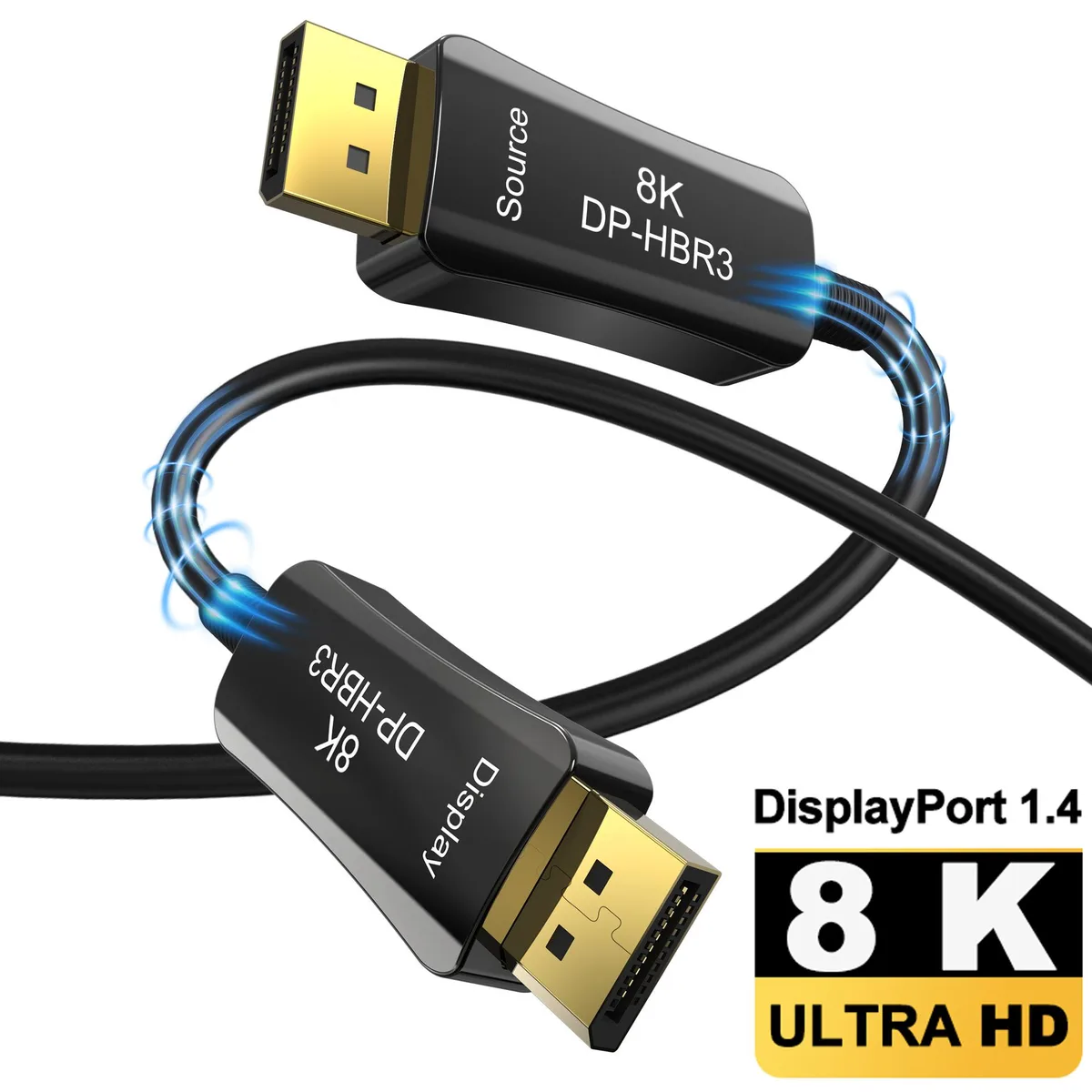 ESTONE ESTONE TJ-A022 DisplayPort Cable 33ft 8K 60Hz 4K 144Hz 32.4Gbps Optical Fiber — product photo