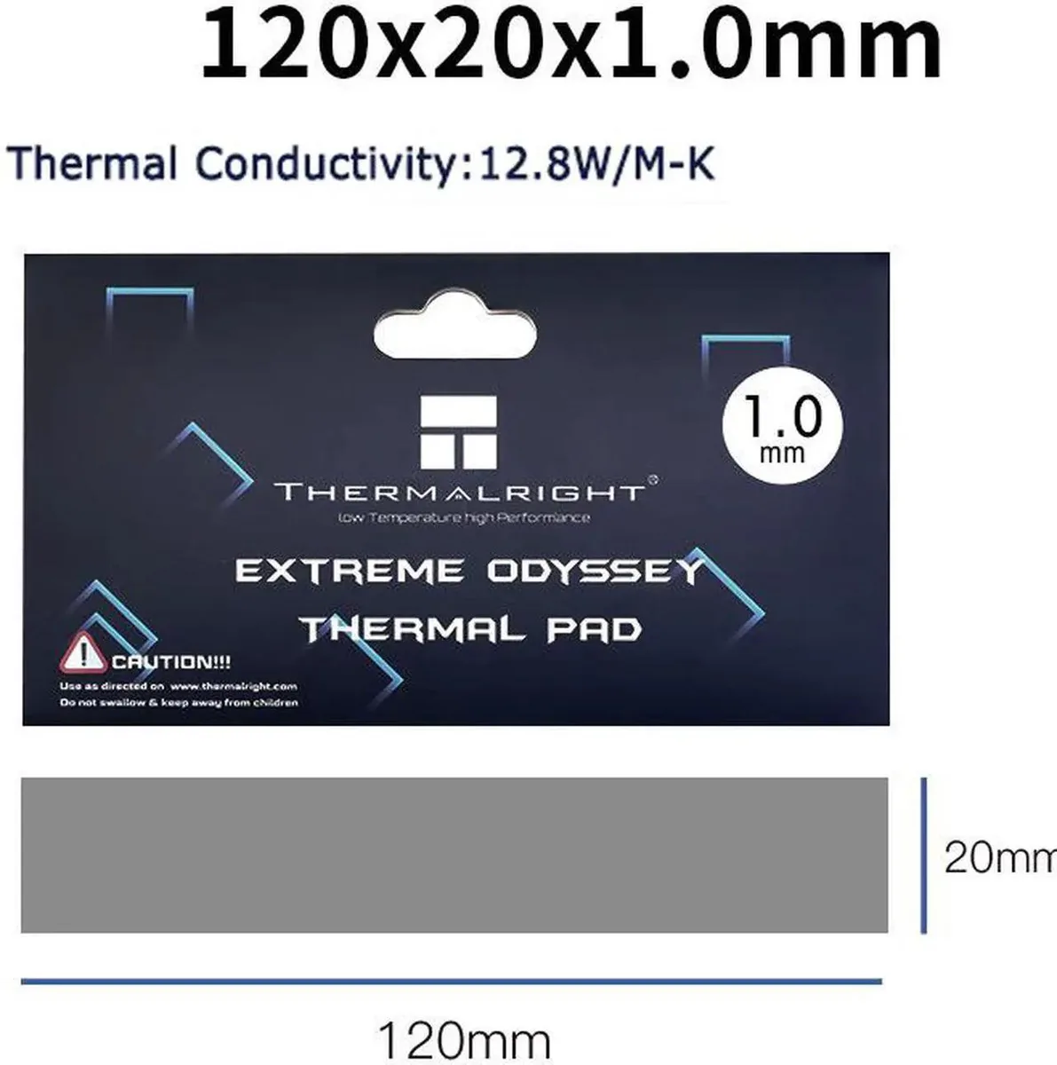 Lirealar Lirealar 120x20mm 12.8 W/mK thermal pad 1.0mm 15g — product photo