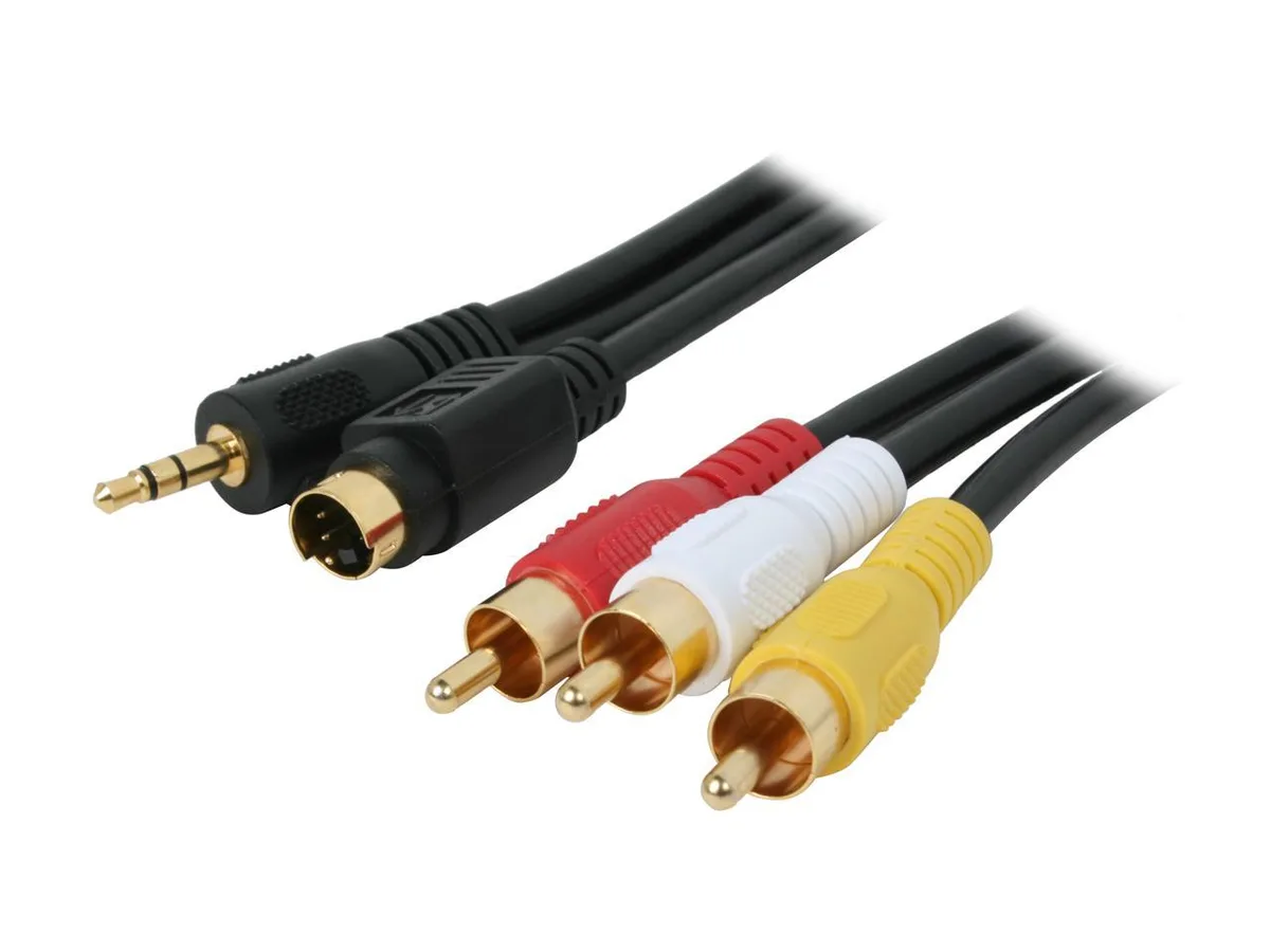 sakose sakose SV3R-12 12 ft S-Video/3.5mm Stereo Male to YRW Male Cable — product photo