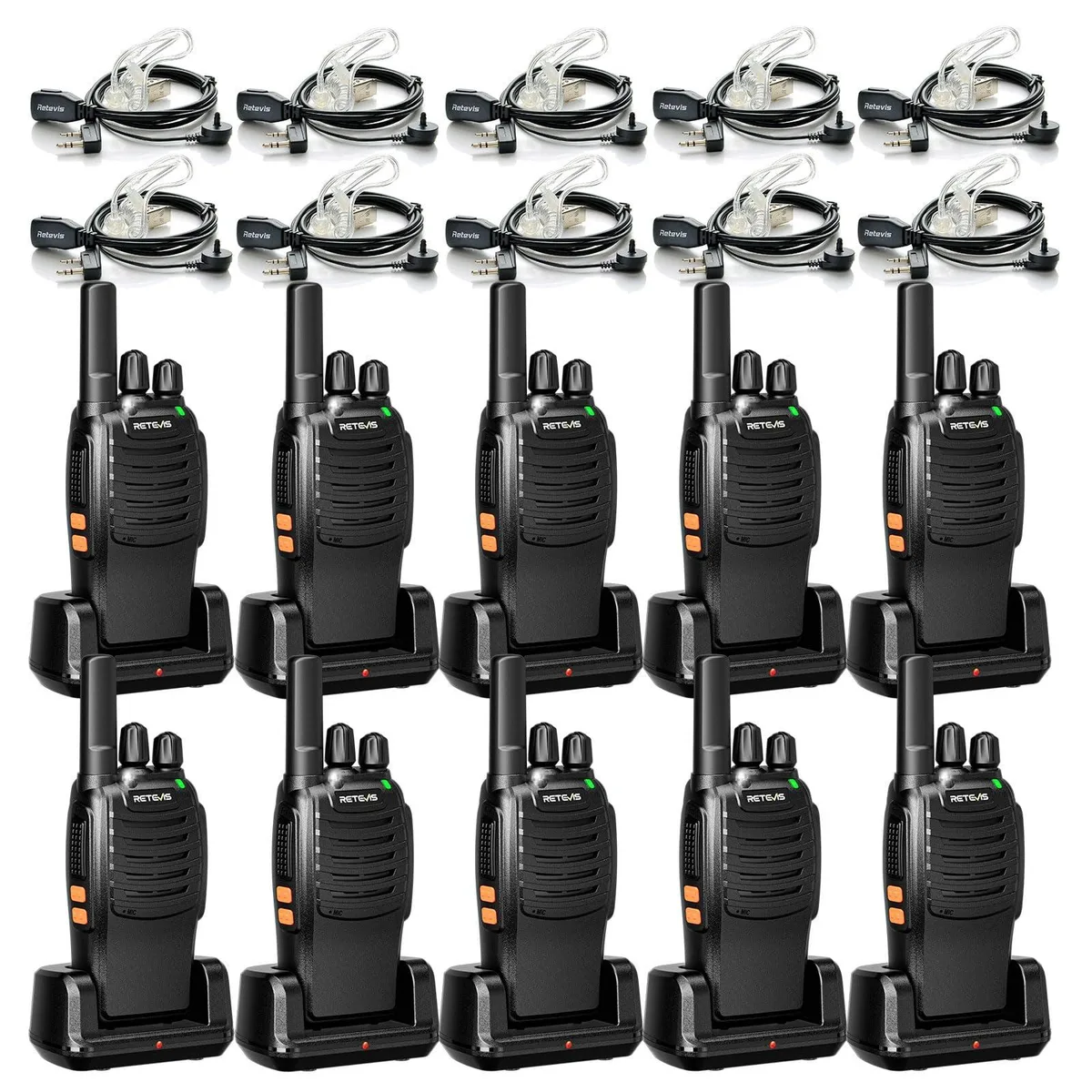 KEHIPI KEHIPI H-777 two-way radio 10 pack black 16ch 1.5mi Type C — product photo