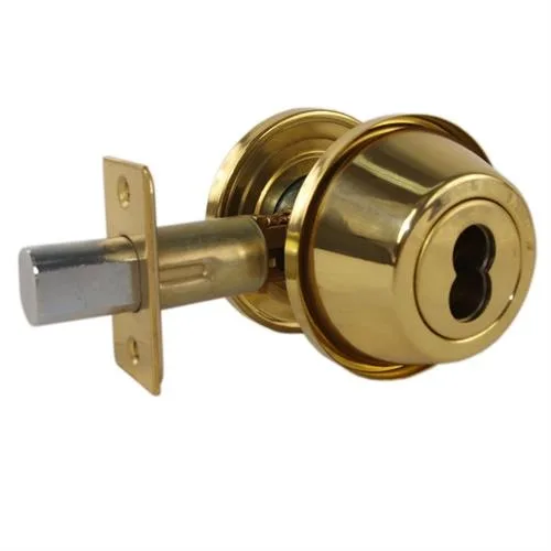 MAXTECH MAXTECH IC13062 Polished Brass US3 Interchangeable Core Double Cylinder Deadbolt — product photo