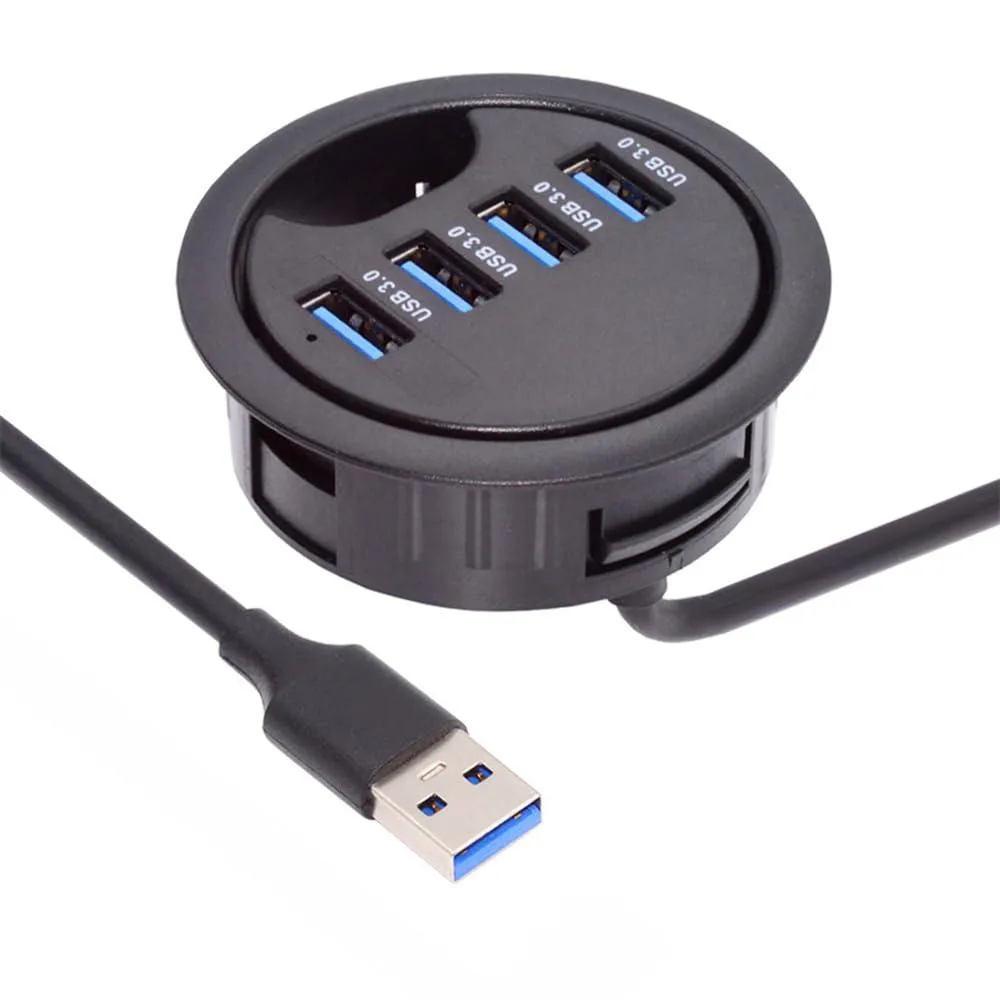 Fervit Fervit 4-Port USB 3.0 Hub 60mm Desk Grommet Dock — product photo