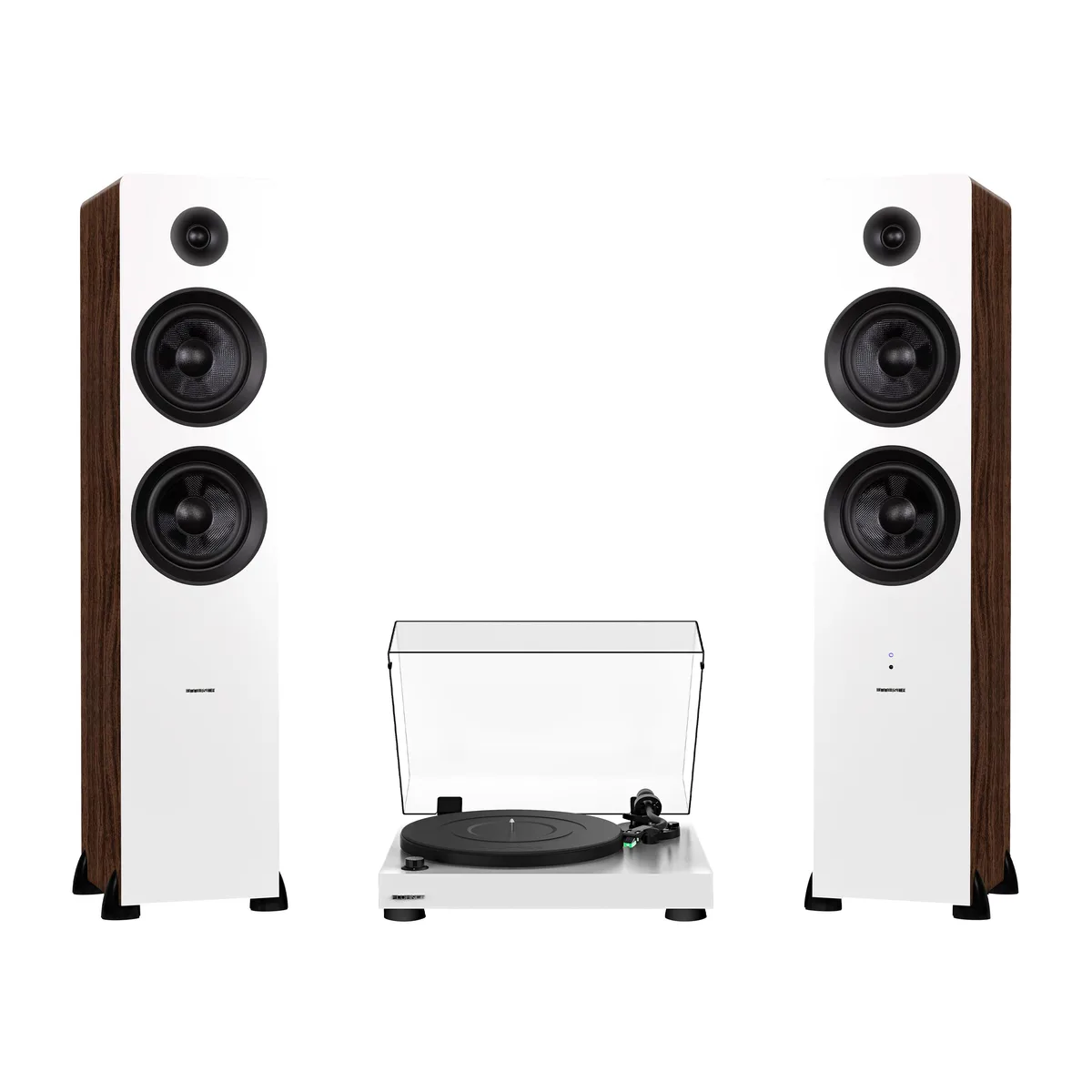 Fluance Fluance RT81 Elite Turntable (White) with Ai81 Speakers (White Walnut) — product photo