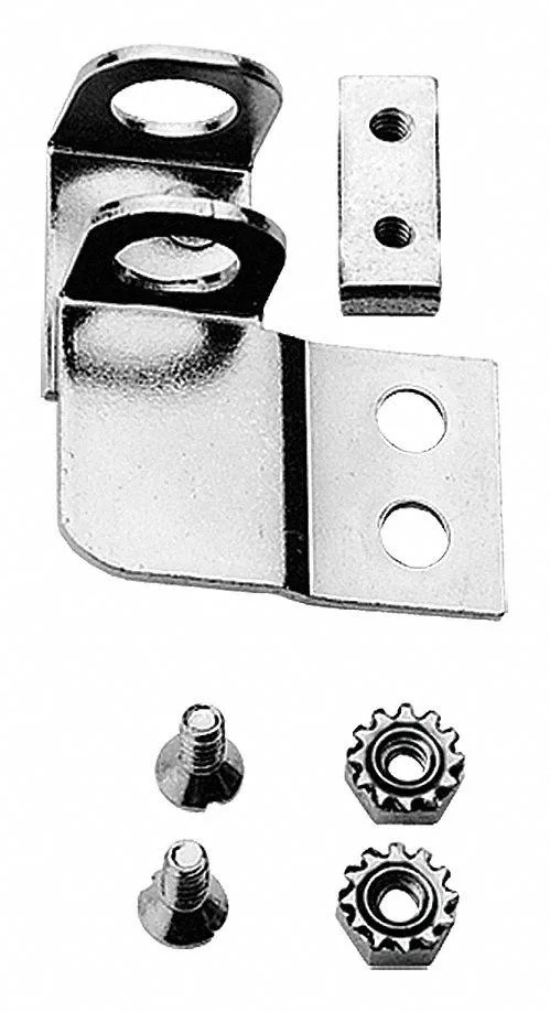 Stainless steel padlock kit with polished finish, mounting hardware included