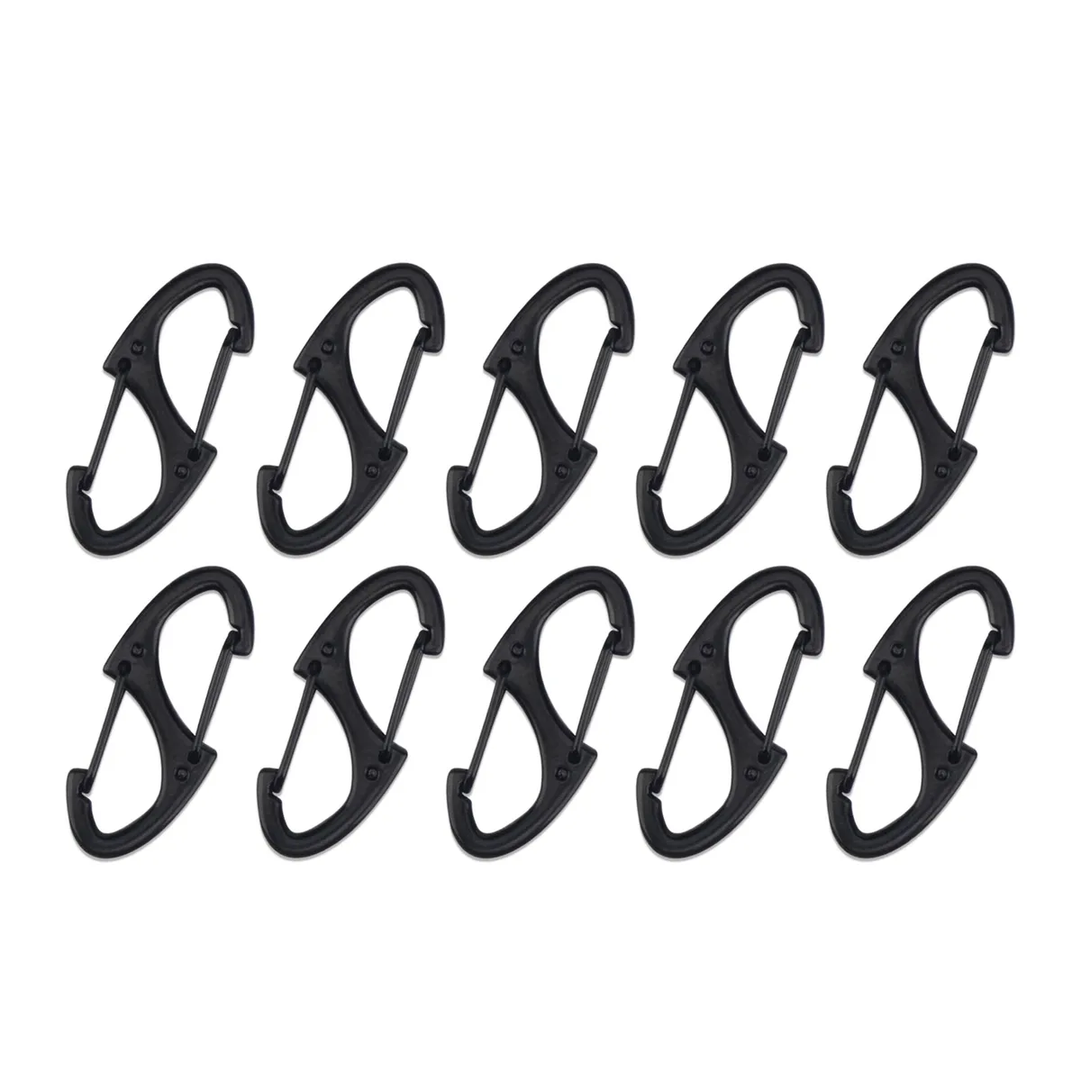  SWATOM Dual Wire Gate Carabiner Clip Small Black 20PCS — product photo