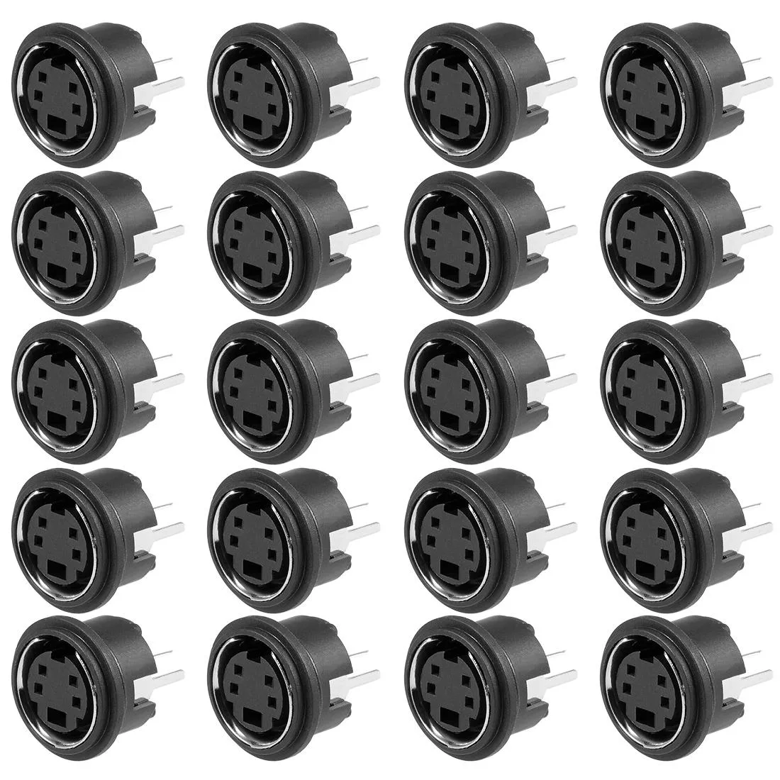 Unique-Bargains Unique-Bargains S-video PCB Mount 4 Pin Din Socket Black 20Pcs — product photo