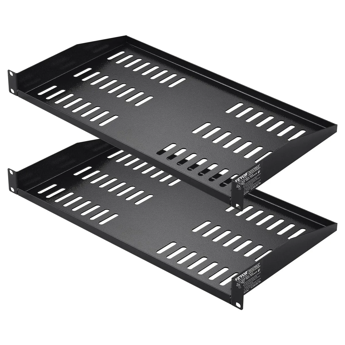  VEVOR SPT-U300-1A 1U Server Rack Shelf 2 Pack 10" Deep 50 lbs — product photo