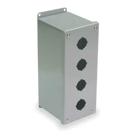 Wiegmann Wiegmann PBGX4 pushbutton enclosure 22 mm 4 holes carbon steel NEMA 12 13 — product photo