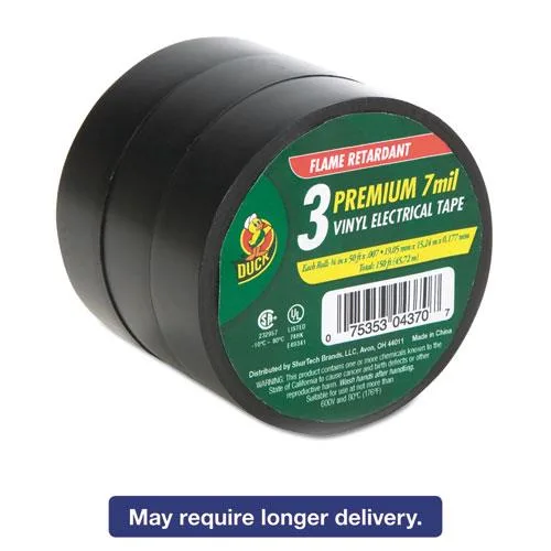 Duck Duck DUC299004 Electrical Tape .75 in x 50 yd Black Pack — product photo