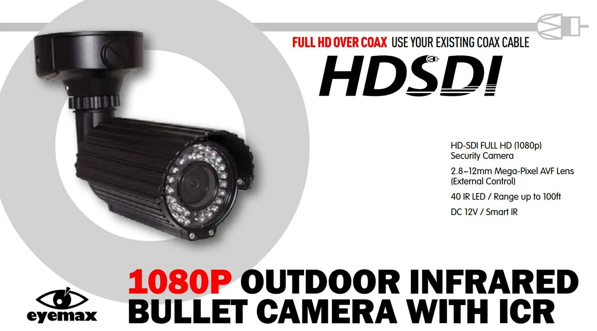 Eyemax Eyemax XIR-2142FV HD-SDI Bullet Analog Camera 2.8-12mm 40 IR LED 1080p IP68 — product photo