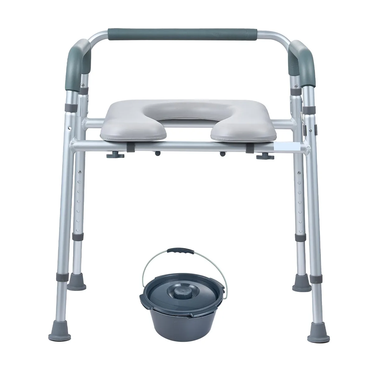 VEVOR VEVOR Commode Chair FBL730211 Padded Seat 7-Level Height 5.8L Bucket 350 lbs — product photo