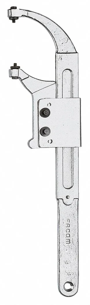 Facom FA-116.50 adjustable pin spanner, satin finish alloy steel, 50 mm capacity