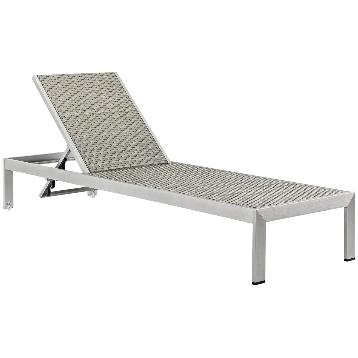 Modway Furniture Modway Furniture Shore Outdoor Chaise Silver Gray 25"L x 76"W x 12-37.5"H — product photo