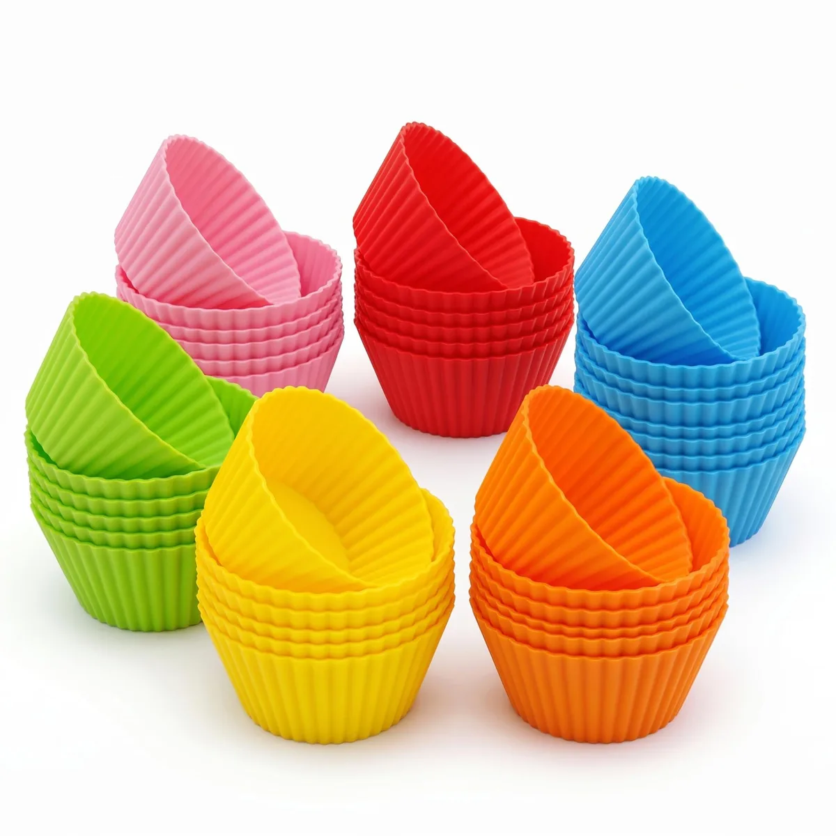Prefer Green Silicone Baking Cups 24 Pack Multi-color 1.2" High — product photo
