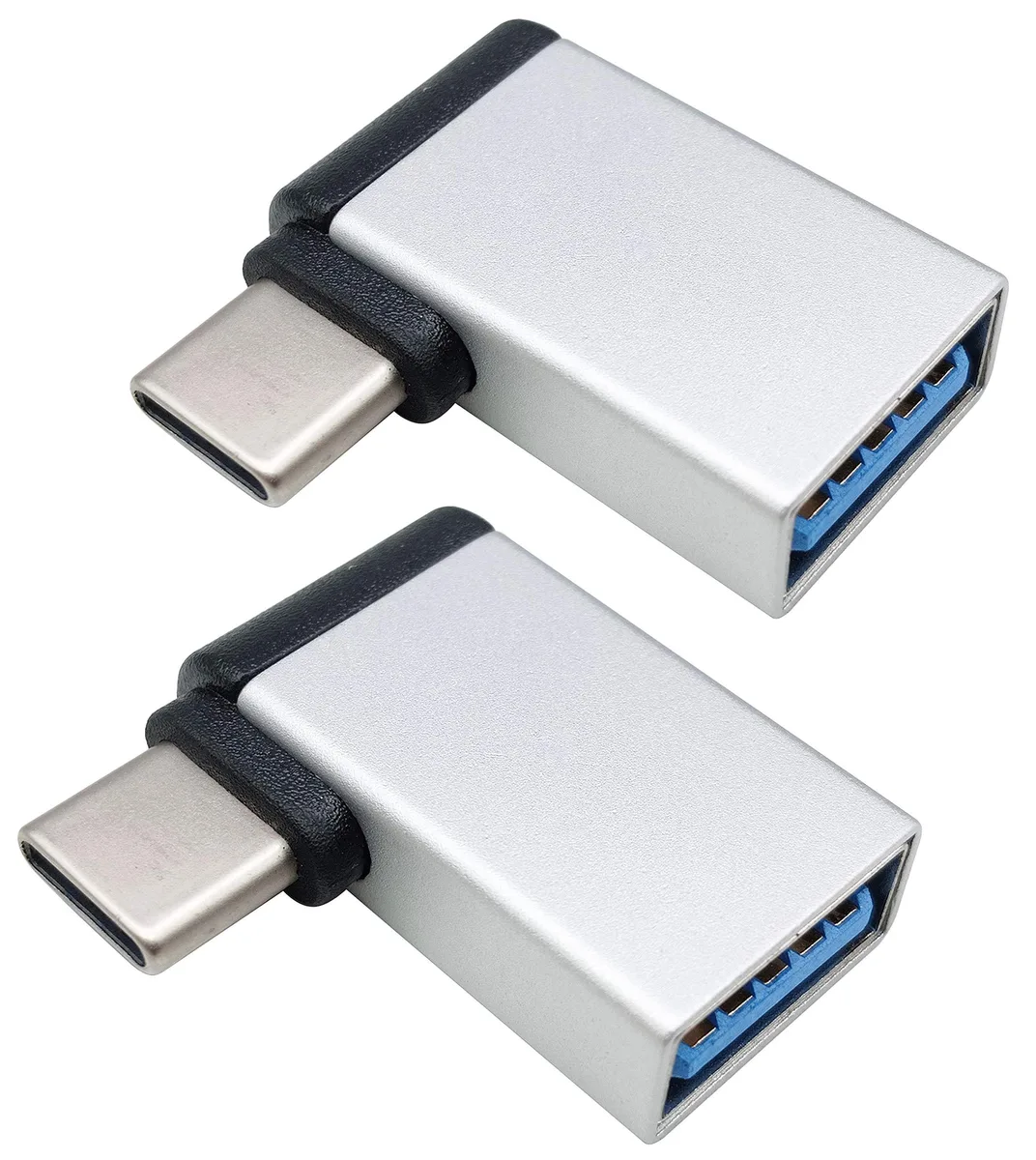 BUCIER BUCIER USB C to USB 3.0 Right Angle Adapter 2-Pack Silver — product photo