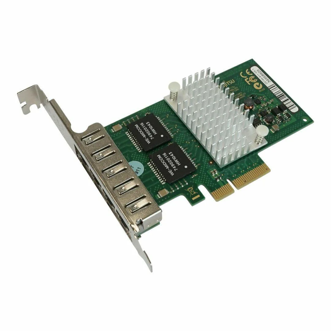 BFKK BFKK D2745-A11 Intel I340-T4 Quad Port 1Gb/s RJ45 Network Card Both Brackets — product photo