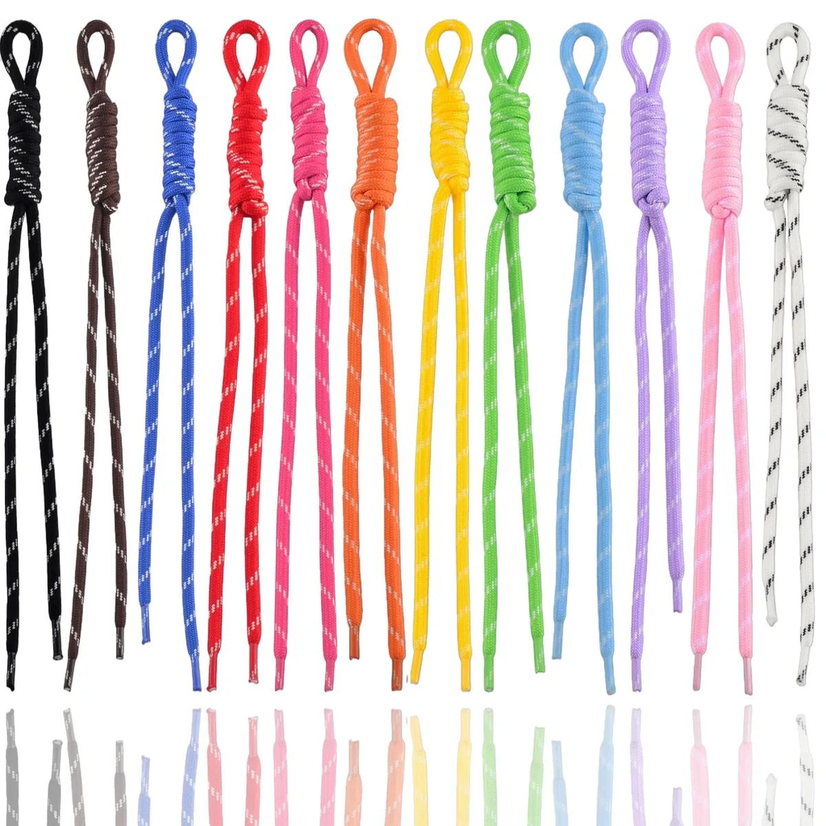  Cmidy Paracord Keychain 12pcs Braided Nylon Colorful Carnations — product photo