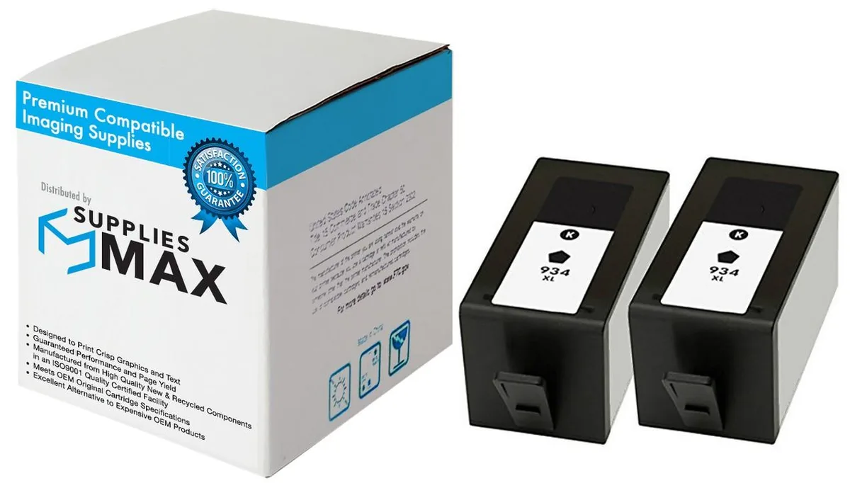 SuppliesMax SuppliesMax F6T96BN Black Inkjet Cartridge 2 Pack 1000 Pages — product photo