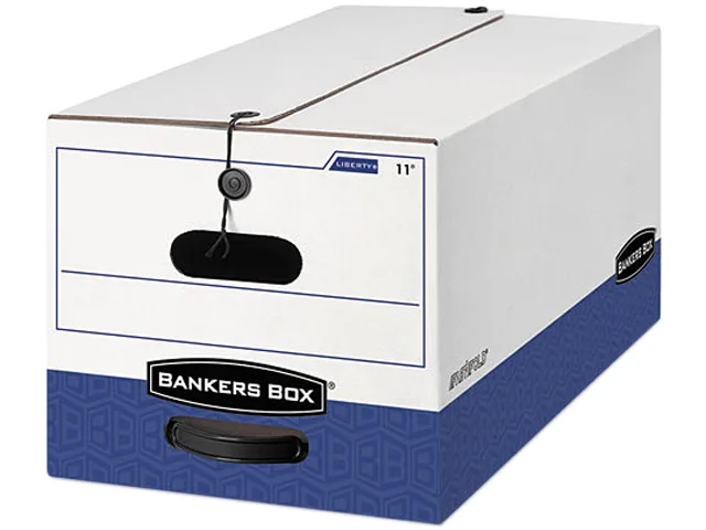 Bankers Box Bankers Box 00012 storage box legal 15 x 24 x 10 white blue 12 carton — product photo