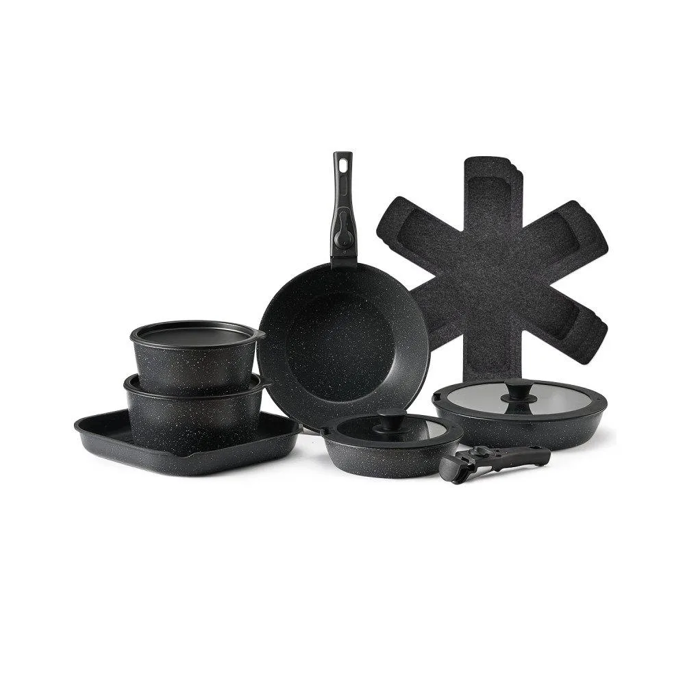 VEVOR VEVOR 17 Piece Pots and Pans Set, Black — product photo