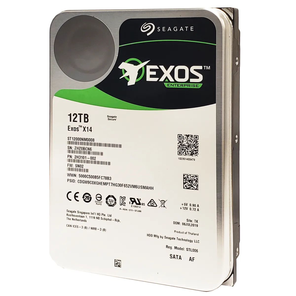 Seagate Seagate Exos X14 ST12000NM0008 12 TB internal hard drive — product photo