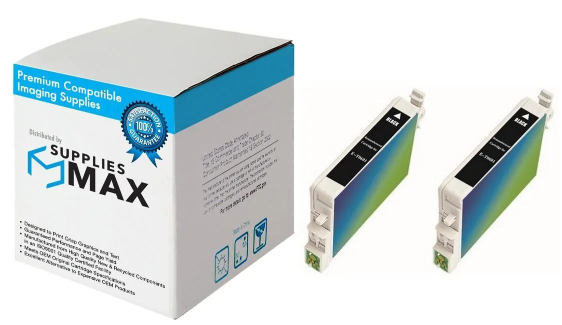 SuppliesMax SuppliesMax Black Inkjet Cartridge 2-Pack 400 Pages T060120D1 — product photo