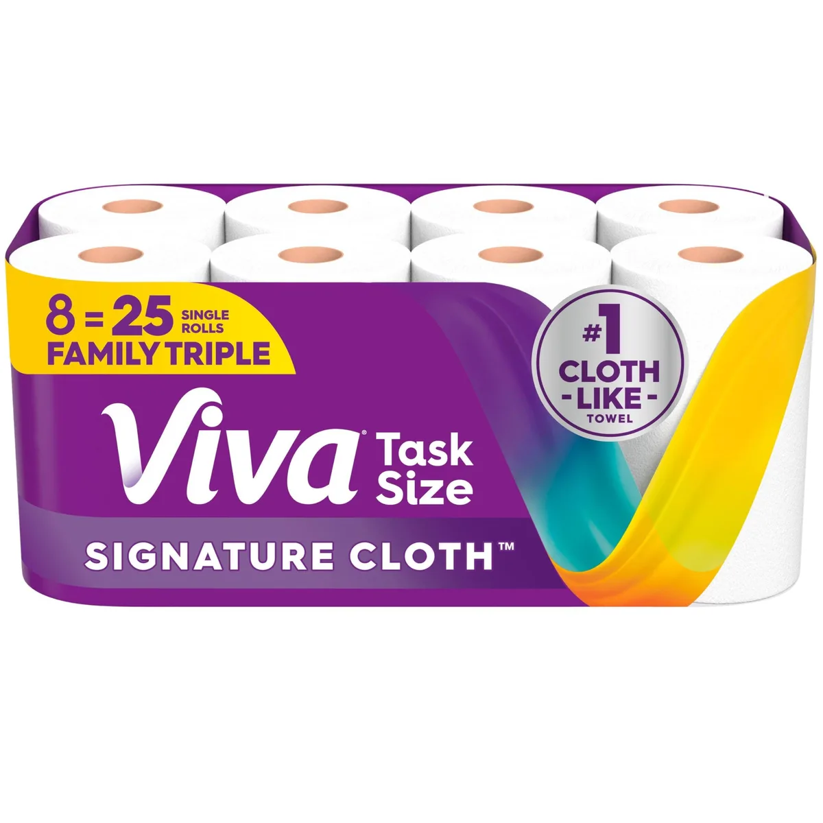 White paper towel rolls in clear plastic packaging