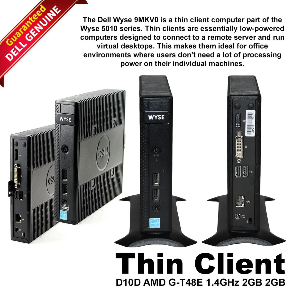DELL DELL D10D-5010 Thin Client AMD G-T48E 1.40GHz 2GB RAM 2GB Flash ThinOS 8.6 — product photo