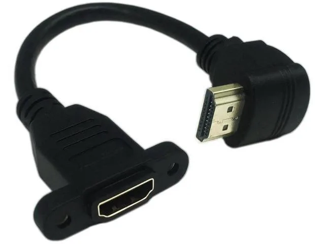Manw Manw HDMI 2.0 Up-Angled Panel Mount Extension Cable 15cm 4K@60Hz Black — product photo