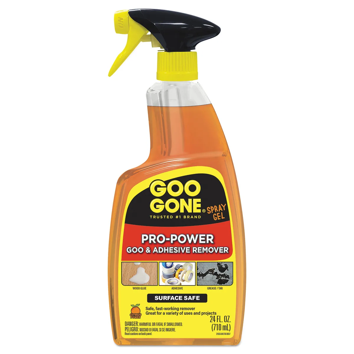A 24 oz spray bottle of citrus-scented cleaner with a trigger nozzle