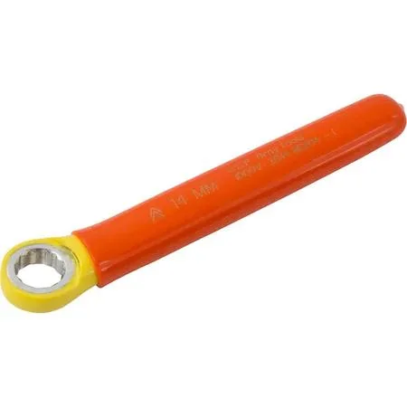 Gray Tools 14 mm 12-point insulated combination wrench with orange and yellow layers